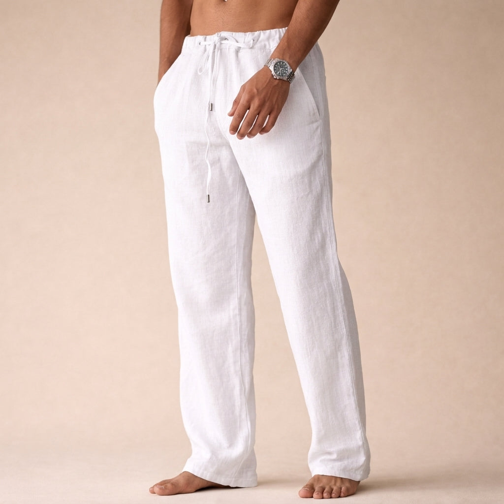 Riviera relaxed drawstring trousers in white