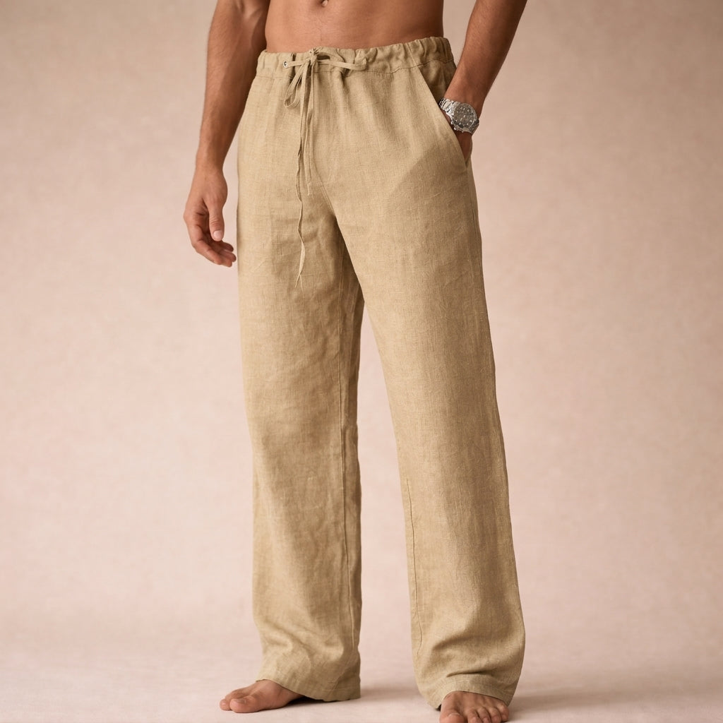 Riviera relaxed drawstring trousers in cream