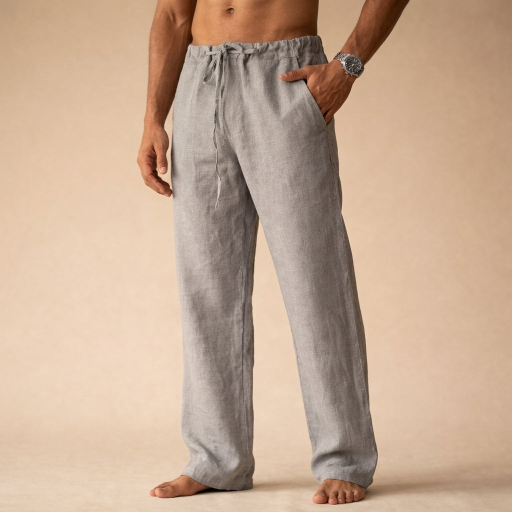 Riviera relaxed drawstring trousers in gray