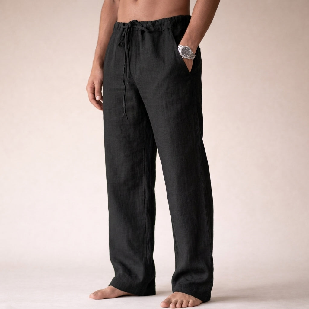 Riviera relaxed drawstring trousers in black