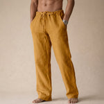 Riviera relaxed drawstring trousers in gold